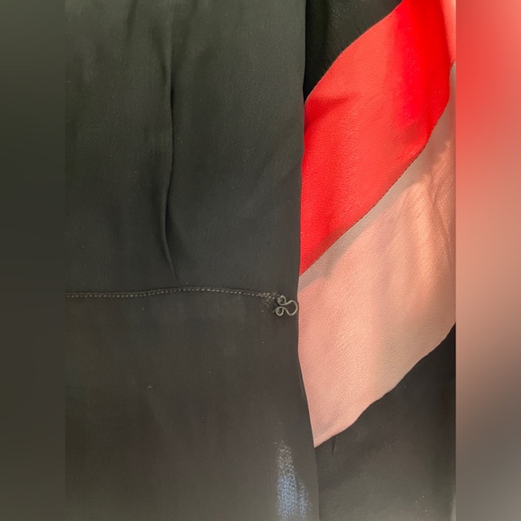 Vintage 40s Saybury Robe Dressing Gown Tricolor Black Peachy Coral Lavender S - Picture 12 of 16